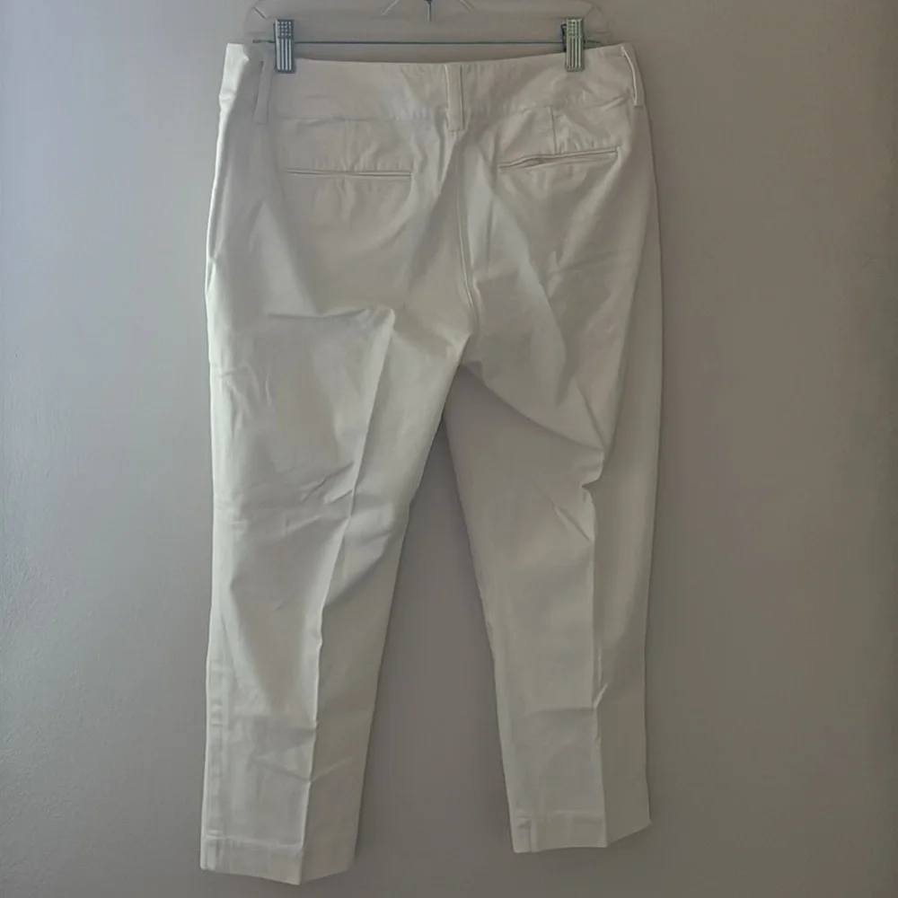 Eileen Fisher crop capri off white‎ cotton pants Sz M